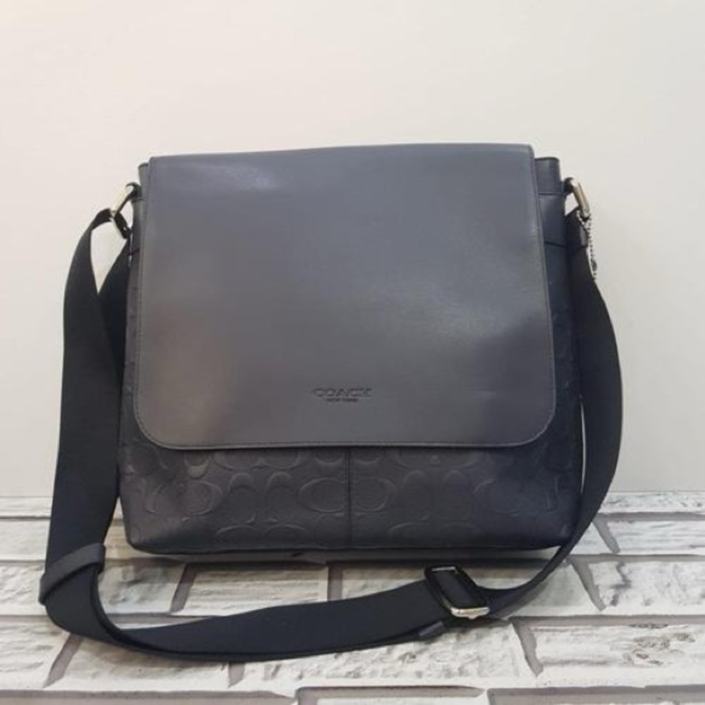 Coach black Leather Messenger Bag